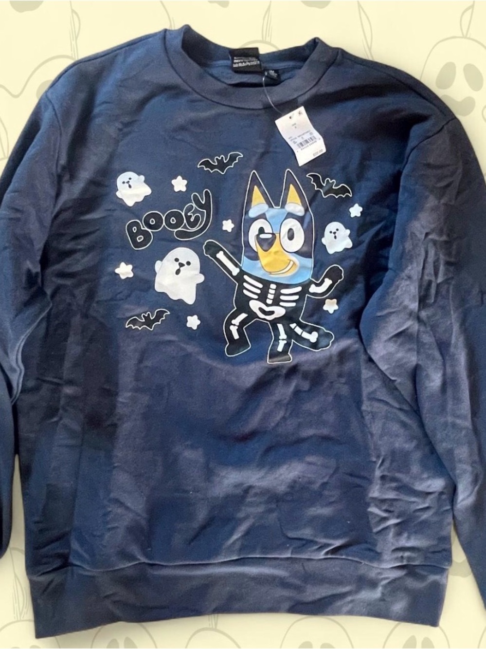 Bluey Halloween skeleton ghost Adult Crewneck Sweatshirt Women’s Small